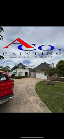 Recently painted brick and stucco home in Mississippi